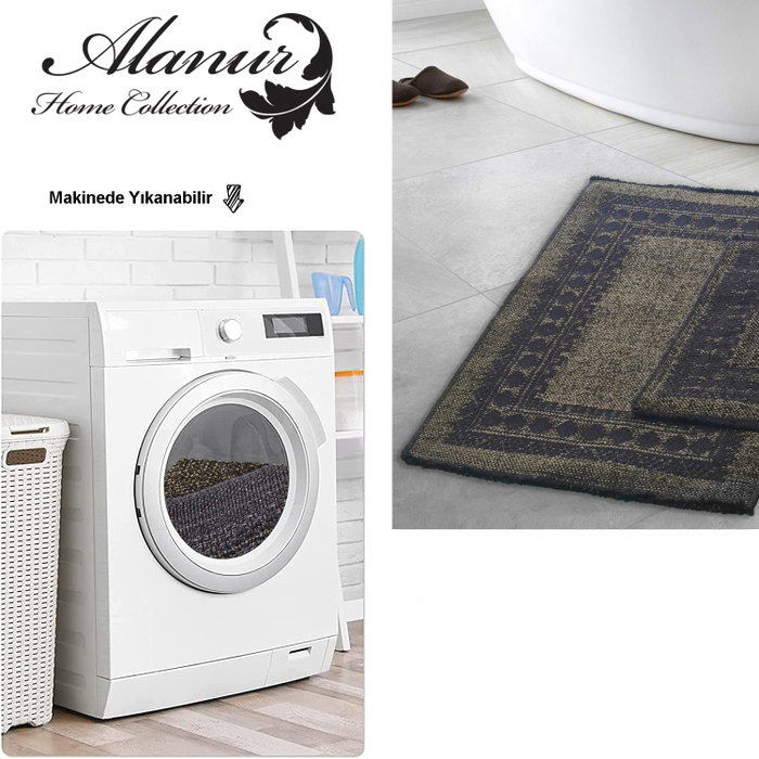 Mijölnir Venedik - Green Juego de alfombrillas de baño de algodón (2 piezas) Mijölnir Venedik - Green Juego de alfombrillas de baño de algodón (2 piezas)